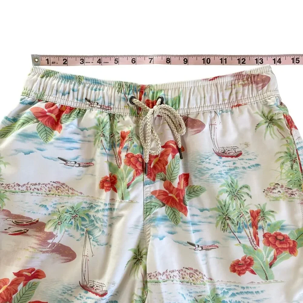 Faherty Beacon Tropical Print Swim Trunks Mens Shorts Size Small NWT